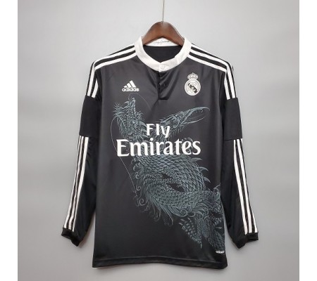 Real Madrid 14/15 Away Black Long Sleeve Soccer Jersey